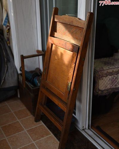 古董老式折叠椅休闲老椅子怀旧老家具老物件实木老凳子原木家用